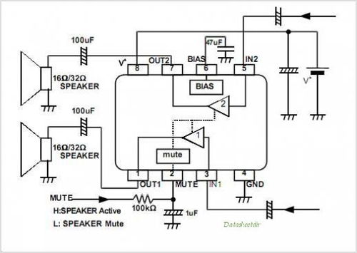 njm2768 立体声耳机驱动放大集成电路ic的主要功能及应用电路说明